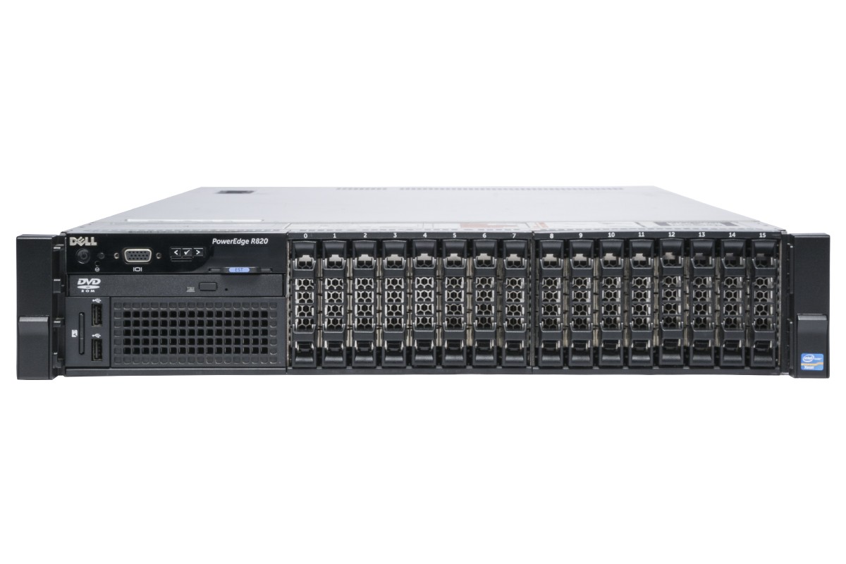 SERVER DELL POWEREDGE R820 4 X INTEL XEON E5-4620 DDR3 64G 300G X 4 RAID H710